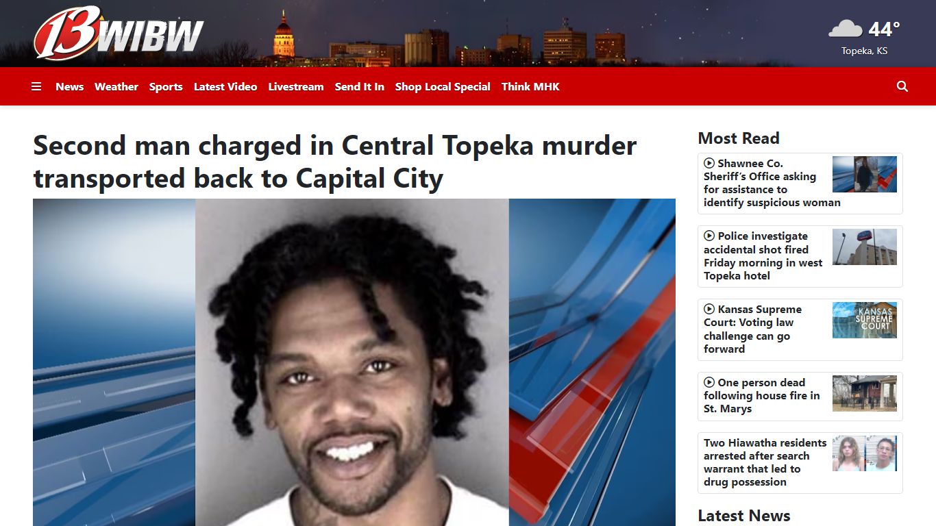 Second man charged in Central Topeka murder transported back to ... - WIBW